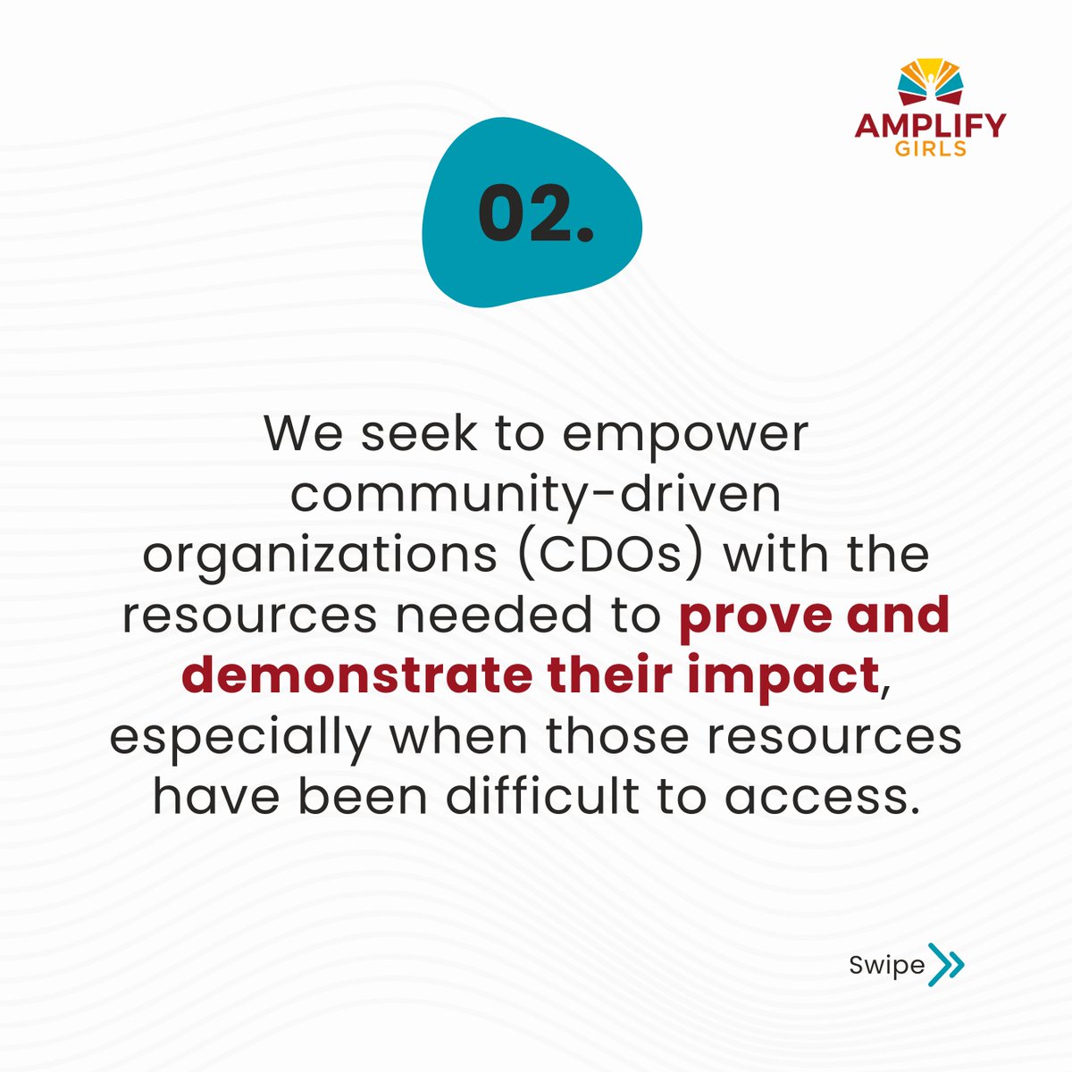 Here are 5 Reasons Why We Developed The Adolescent Girls Agency Survey: 1⃣ We seek to empower community-driven organizations (CDOs) with the resources needed to prove and demonstrate their impact, especially when those resources have been difficult to access. 1/5 #AMPLIFYHer