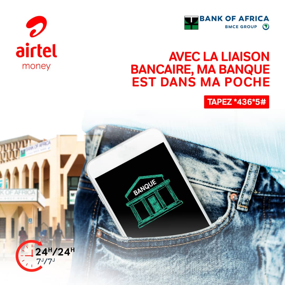 Avec Airtel Money, tu as la possibilité d’envoyer de l’argent de ton compte Airtel Money vers ton compte bancaire et vice-versa en quelques clics.

Compose *436*5#

Airtel Money, 1er Établissement émetteur de monnaie électronique au Niger.
#AirtelMoneyNe
