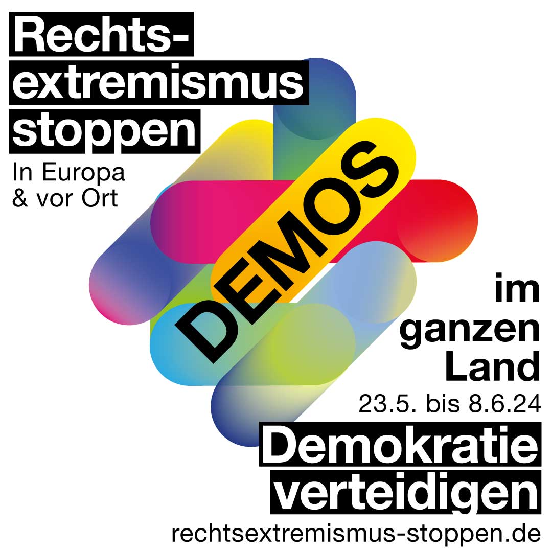 Vor der Europawahl am 9. Juni und den Kommunalwahlen in neun Bundesländern werden wir gemeinsam mit vielen anderen ein deutliches Signal senden: #RechtsextremismusStoppen und #DemokratieVerteidigen! 

Sei dabei! rechtsextremismus-stoppen.de