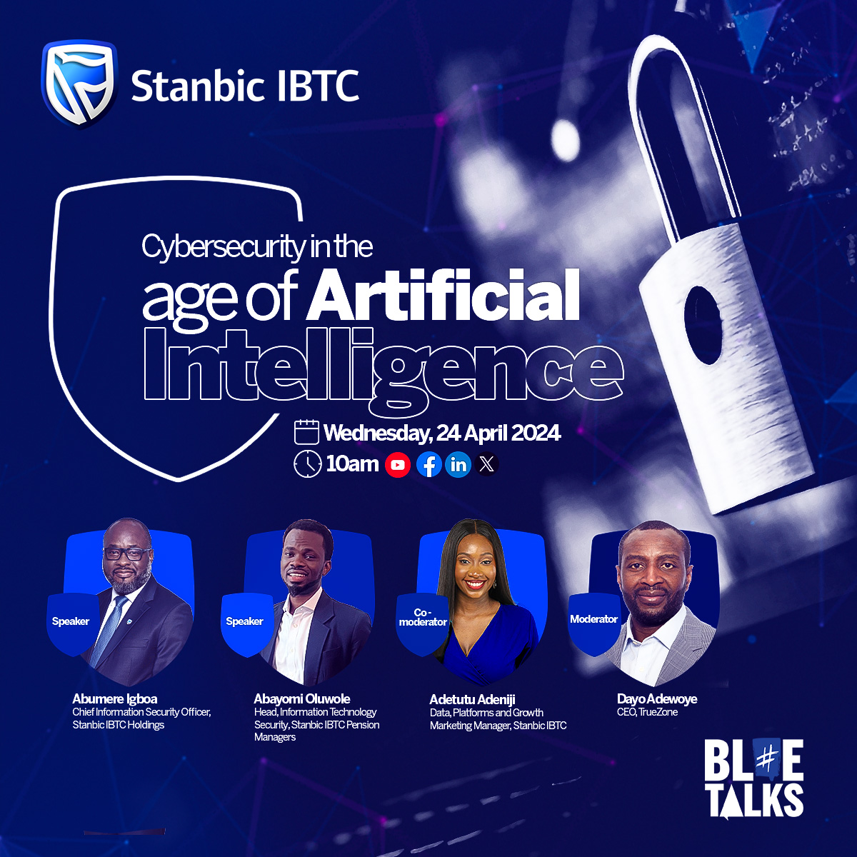 It’s happening today!​ Our panelists are geared up to discuss the implications of AI on cybersecurity at 10 a.m. ​ Visit our YouTube page and other social media channels (Facebook, LinkedIn, and X) to join the conversation.​ #StanbicIBTC