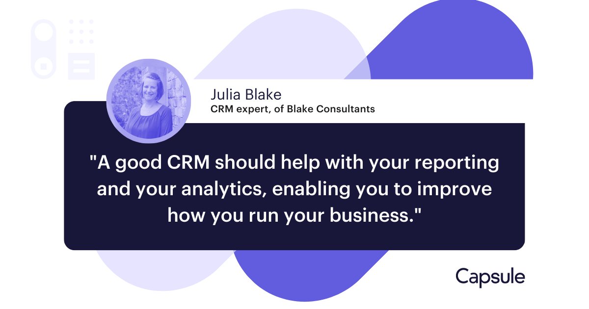 When it comes to CRM, Julia Blake knows what she's talking about.💡 As an expert in the field, she spoke to Capsule about the best practices of CRM and what it could do for you. You can read the full article here: capsulecrm.com/blog/how-to-im… #CRM #insightarticle