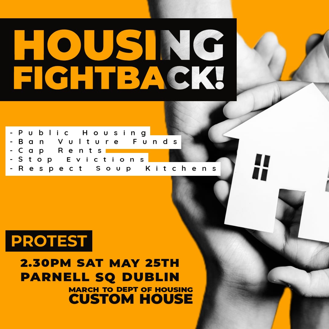 Amnesty International has today mentioned the housing crisis in Ireland as part of their report on human rights. Every single person should have the right to safe, quality housing regardless of their income. Join the protest on the 25th May - Join the Housing Fightback!
