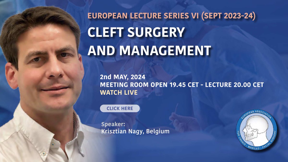 The next session of the 2023-2024 ELS programme will take place on 2nd May. We are delighted to welcome our speaker, Dr Krisztian Nagy of Belgium. Please join us at 8pm (CET). Register here: ow.ly/wNj150RjMrU #EACMFS #ELS #maxillofacial