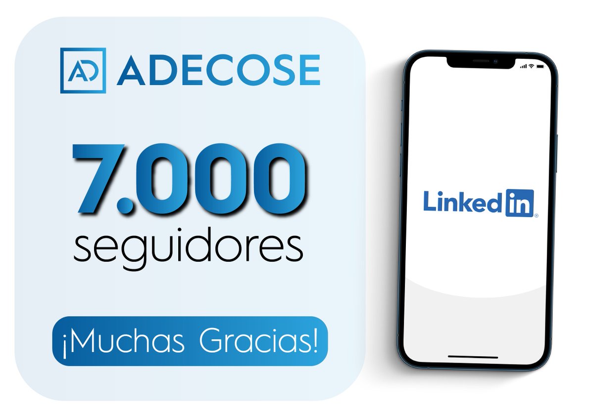 🔹 ¡Hemos alcanzado 7️⃣0️⃣0️⃣0️⃣ #seguidores en #LinkedIn! Muchas gracias a todos los que nos seguís y estáis al día de las novedades de #ADECOSE y del sector #asegurador. ¡Muchas gracias!