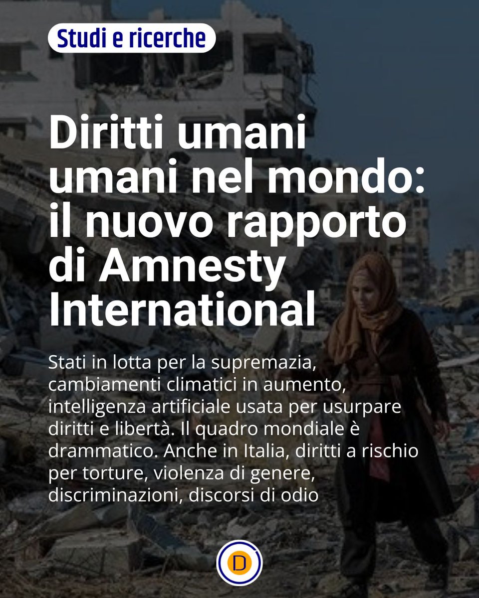 🌎 Qual è la situazione dei #dirittiumani in Italia e nel mondo? Ecco la risposta del report annuale di <a href="/amnesty/">Amnesty International</a> / <a href="/amnestyitalia/">Amnesty Italia</a>.

➡ L'articolo è della nostra Laura Pasotti #daleggere 👇 
shorturl.at/dBU07