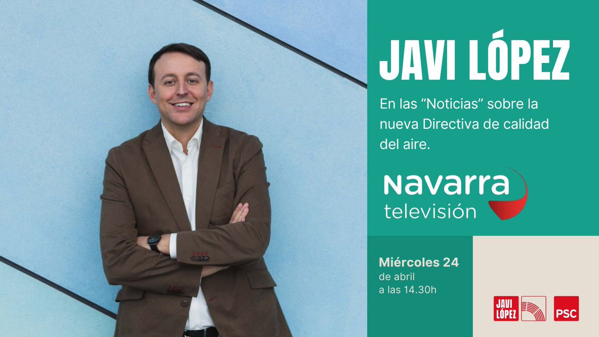 Hoy a partir de las 14:30 me entrevistaran en las noticias de @NavarraTV para hablar sobre la nueva Directiva de calidad del aire desde el @Europarl_ES. 🔴Puedes seguirlo en directo aquí: navarratelevision.es/Directo