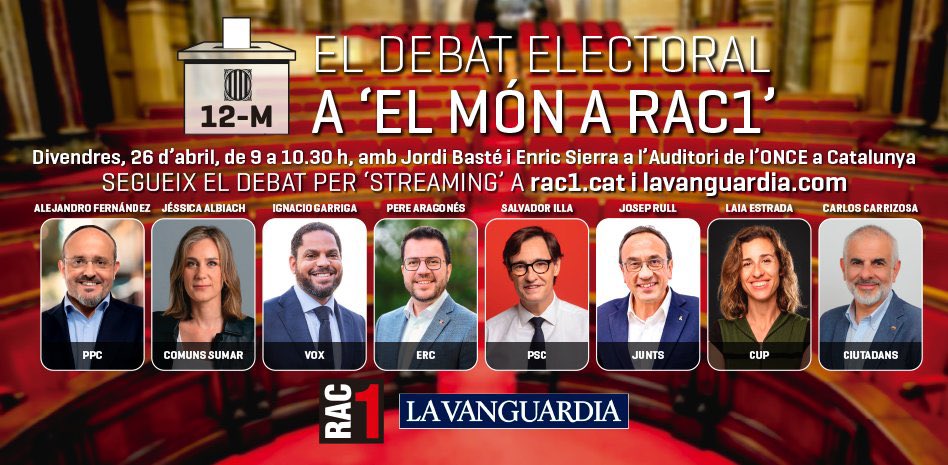 ANCLleidaSegria's tweet photo. Restem a l'espera del comunicat d'@Esquerra_ERC i @cupnacional dient que no participaran amb debats polítics on es convidin "forces d'extrema dreta".

Esperem que mantinguin la paraula; si no, serà que ens han aixecat la camisa. https://t.co/mjSs8NbKuB