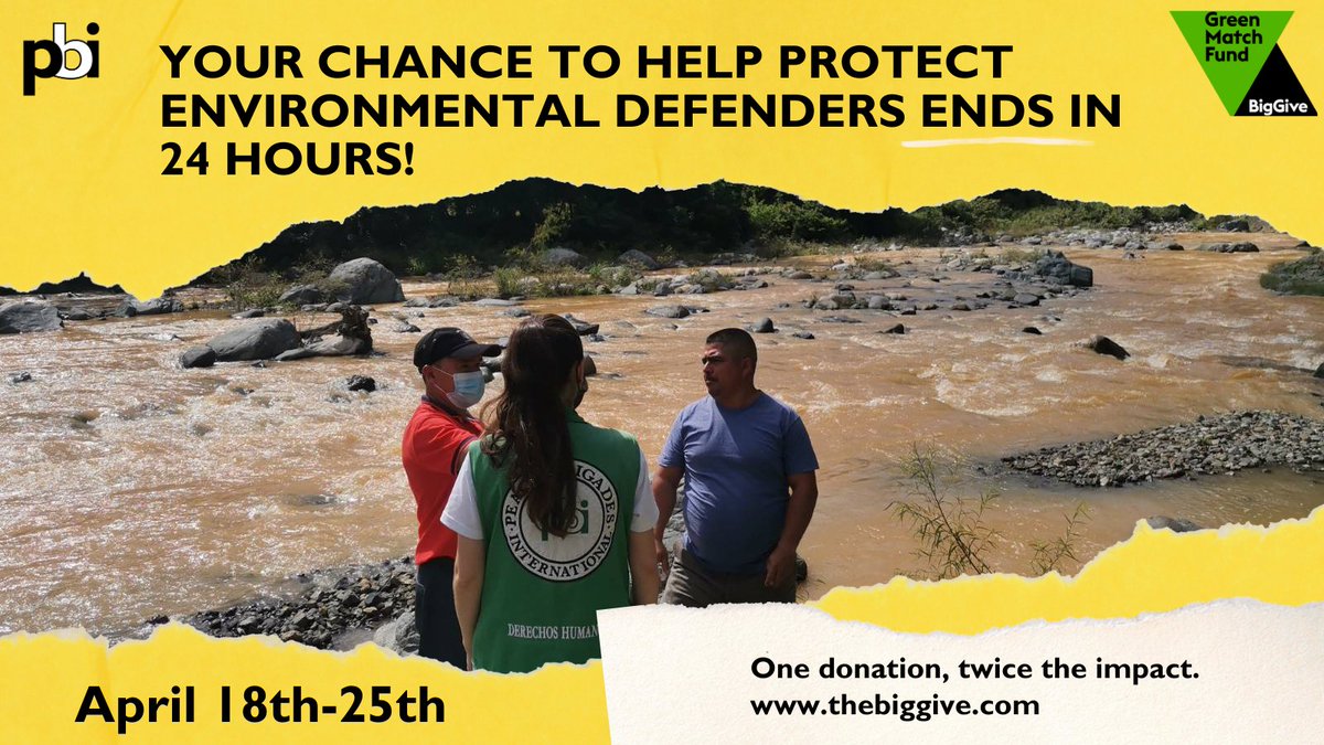 ⏳ STOP SCROLLING! Just 24 hours left! ⌛️ We're in the final stretch of the #GreenMatchFund and so close to our goal. Your support is crucial to support human rights & environmental justice. With your help, we can make a tangible difference. Donate now: bit.ly/3vT6R7z