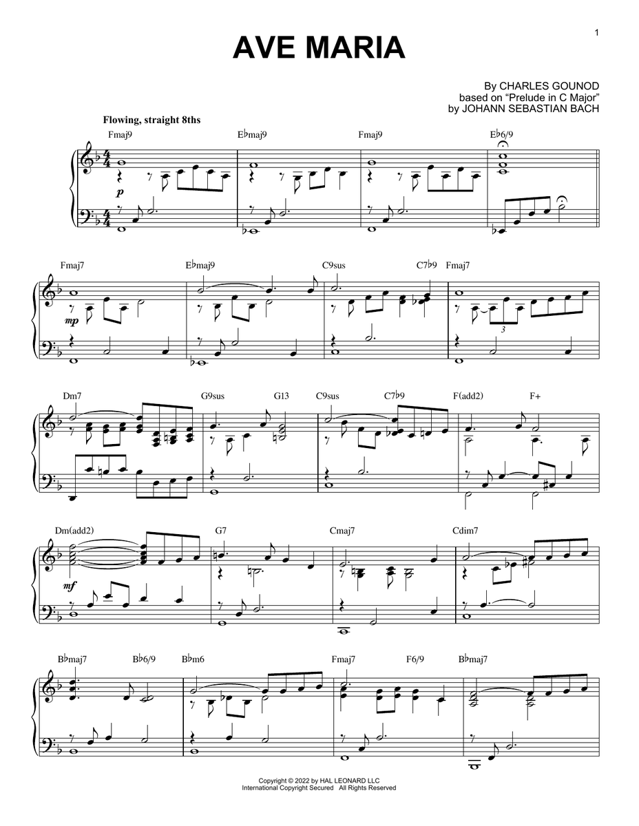 Johann Sebastian Bach Ave Maria [Jazz version] (arr. Brent Edstrom) Sheet Music Notes freshsheetmusic.com/johann-sebasti… #johannsebastianbach #music #piano