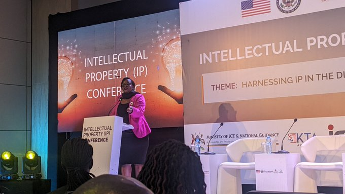 .@Mercykains, Registrar General @URSBHQ calls for the recognition and special attention to women and youth in the innovation space and the need to build progressive working and education conditions to take care of the interests of the young girls and women. #IPConferenceUG