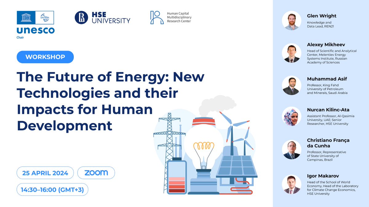 👀 Catch this event tomorrow where Glen Wright from @REN21 will be speaking on renewable energy and its impact on development! 👉 Register here - issek.hse.ru/en/polls/90762…