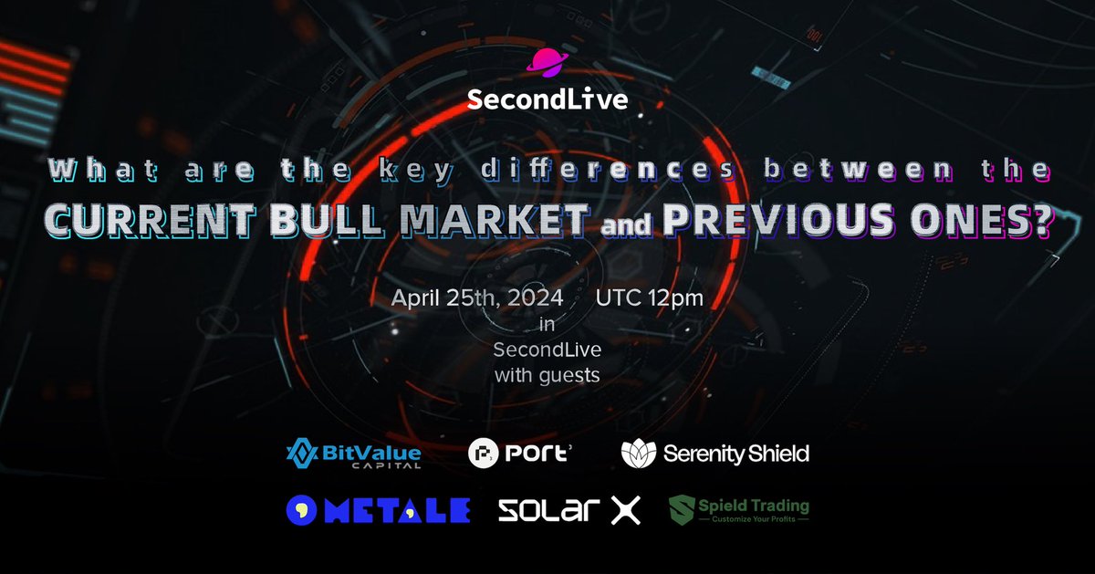 🎤 Join the thrilling AMA, 'What are the key differences between the CURRENT BULL MARKET and PREVIOUS ONES? ' hosted by @BitValueCapital and featuring stellar guests @Port3Network, @SerenityShield_, @MetaleProtocol, @solarxcoin, @SpieldTrading, all within the dynamic…
