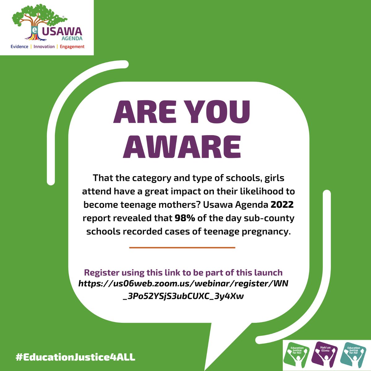 Usawa Agenda's report launch on April 24th is a critical moment to address the inequities in Kenya's secondary education system. Let's prioritize #EducationJustice4ALL.