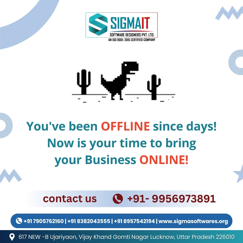 Now is your time to bring your business online 📷
Sigma IT Software is here to help you make the transition seamless
Step into the digital world and reach new customers
Don't wait any longer - Call Now  +91 - 9956973891
#SigmaITSoftware #itcompany #digitalmarketing #Digital