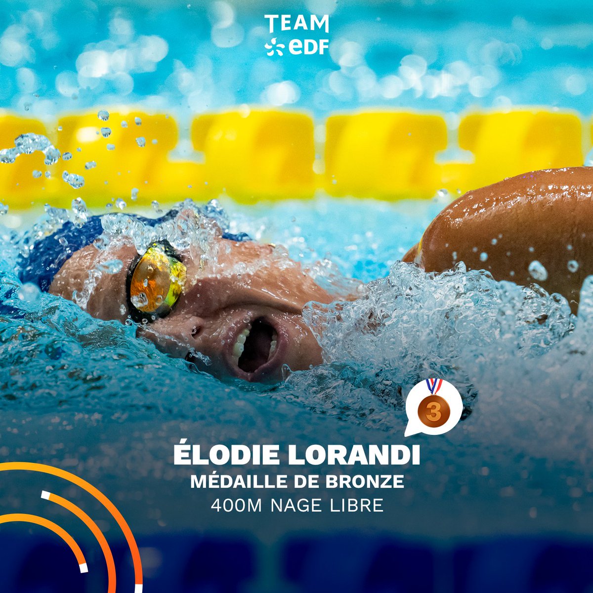 ⚡ MÉDAILLE DE BRONZE 🥉 Un 400m nage libre réussi pour notre para nageuse Elodie Lorandi qui décroche la médaille de bronze aux Championnats d'Europe ✨ #EnergieduSport #DLDOct