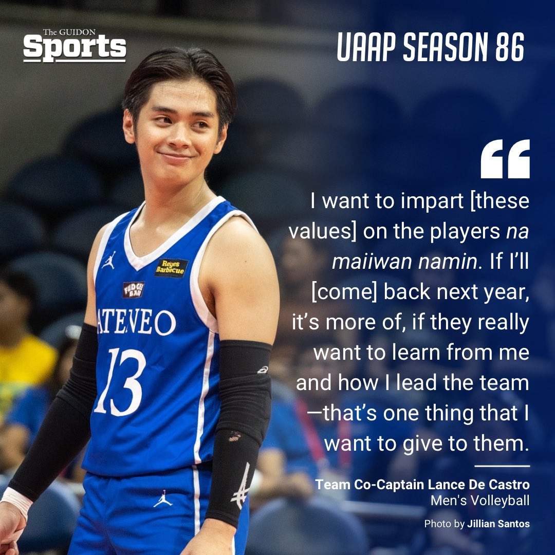 LEAVING A LEGACY As Co-Captain Lance De Castro mulls his future, he hopes to impart the passion and discipline he has dedicated to the Ateneo Men’s Volleyball Team. #AteneoVolleyball #OneBigFight #UAAPSeason86