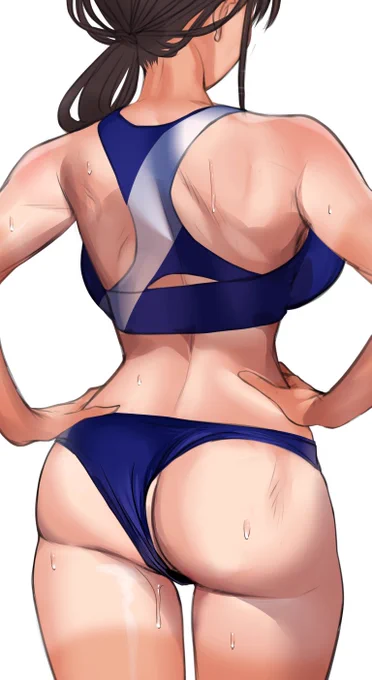 陸上部女子のせなかとおしり 
