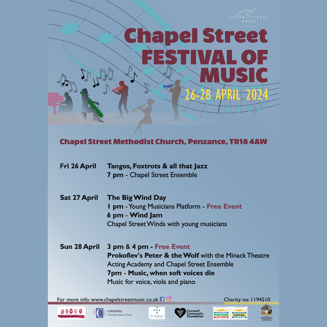 This weekend in Penzance Don't miss the Chapel Street Music Festival. Lots of wonderful music including our Minack Acting Academy students narrating Prokoviev's Peter and the Wolf. Free family event! voicenewspapers.co.uk/news/entertain…