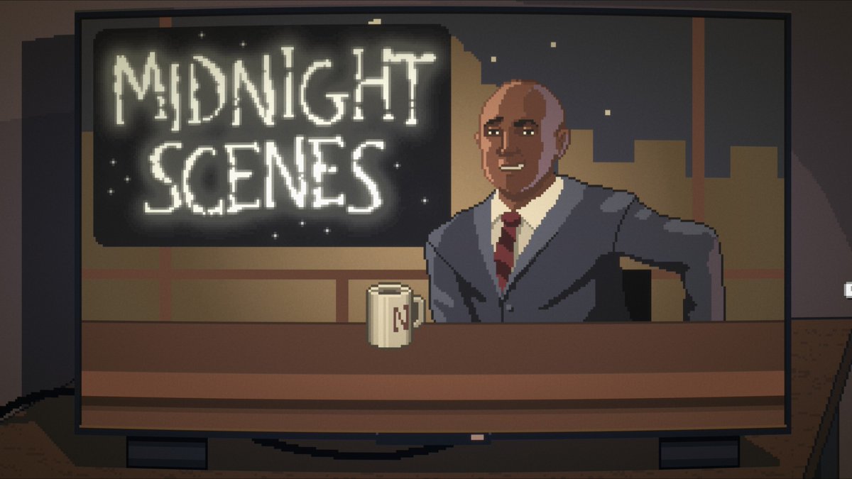 'Don't miss tonight's episode of Midnight Scenes...'💬 ▶️store.steampowered.com/app/2485750/Mi… #MidnightScenes #ASafePlace #pixelart #Horror