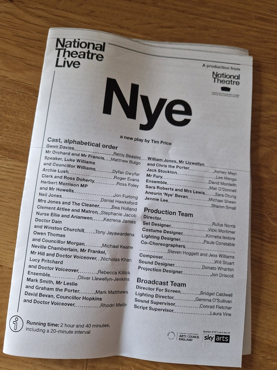 cathwlloyd's tweet photo. A moving experience.  Outstanding performance and a remarkable production! Da iawn 👏 #Nye https://t.co/lvCVbpqDHT