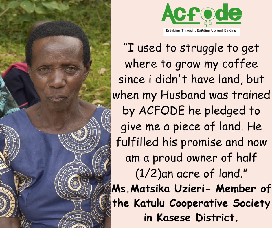 Meet Ms Matsika Uzieri,a coffee farmer & member of the Katulu Cooperative Society,who used to struggle to grow her coffee due to lack of access to land,her husband wouldn't let her grow anything on their jointly owned land forcing her to rent from neighbours.@womenstrongintl 2/6