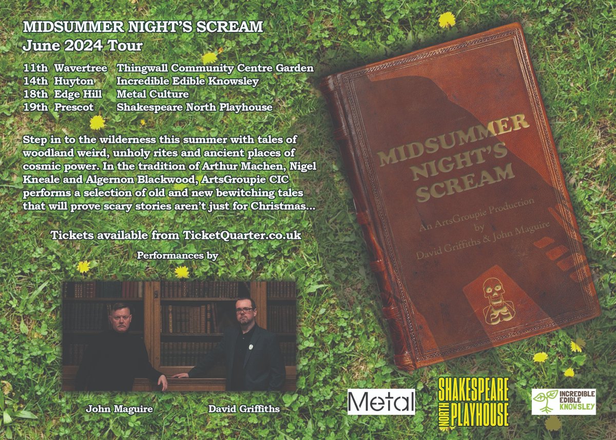 Step into the wilderness this summer for tales of the woodland weird,unholy rites and ancient places of cosmic power.#ArtsGroupie continues to revive the storytelling tradition with a summer solstice slant, performed @ShakespeareNP @EdiblesKnowsley @MetalCultureUK @LiverpoolTIC