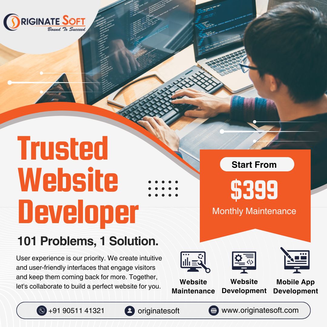 originatesoft_'s tweet photo. Are you looking for a reliable website developer that offers a one-stop solution to enhance your digital presence? 

Look no further than #OriginateSoftPvtLtd is your go-to option for the best website &amp; #mobileappdevelopmentservices.

☎️ +91 90511 41321
🌐 https://t.co/pylMWrFewY https://t.co/KCQeS8RLwM