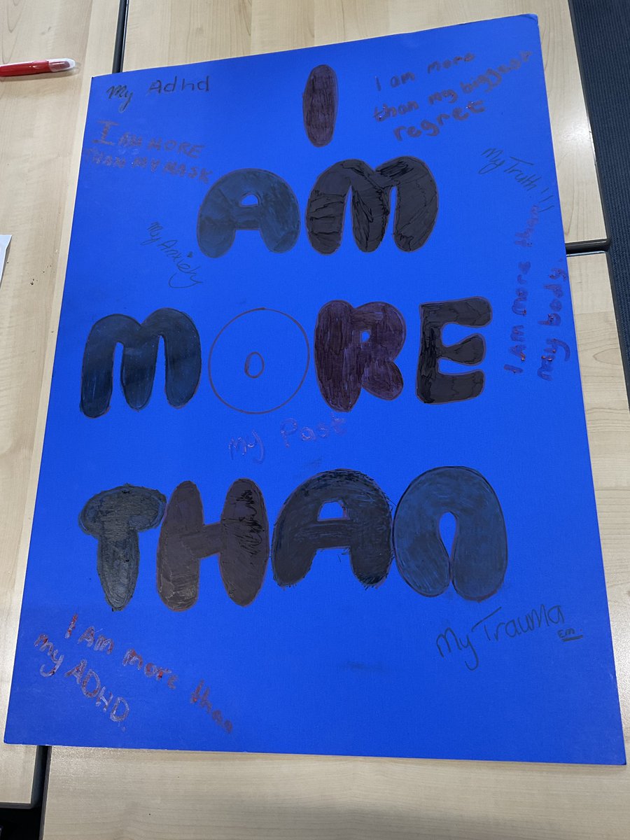 #morethan Woking on self esteem and confidence speaking our truth I am more than my anxiety @GlenifferHigh health and wellbeing group. Working together to create @TIGERS_UK @calmingtigers