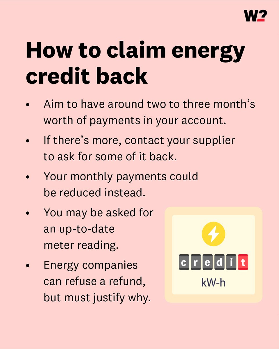 If you're building up a lot of credit in your energy account, then your direct debit payment might be set too high. Here's how you can claim credit back 👇