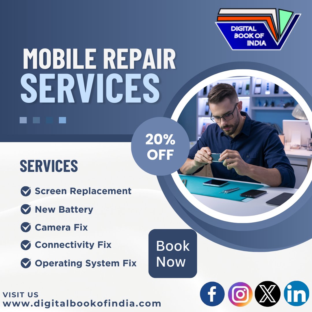 Quick Fixes on the Go: Expert Mobile Repair Services #digitalbookofindia
#MobileRepair #PhoneFix #TechSupport #ScreenRepair #BatteryReplacement #SmartphoneHelp #QuickFix #DeviceCare #TechSavvy #PhoneSavers