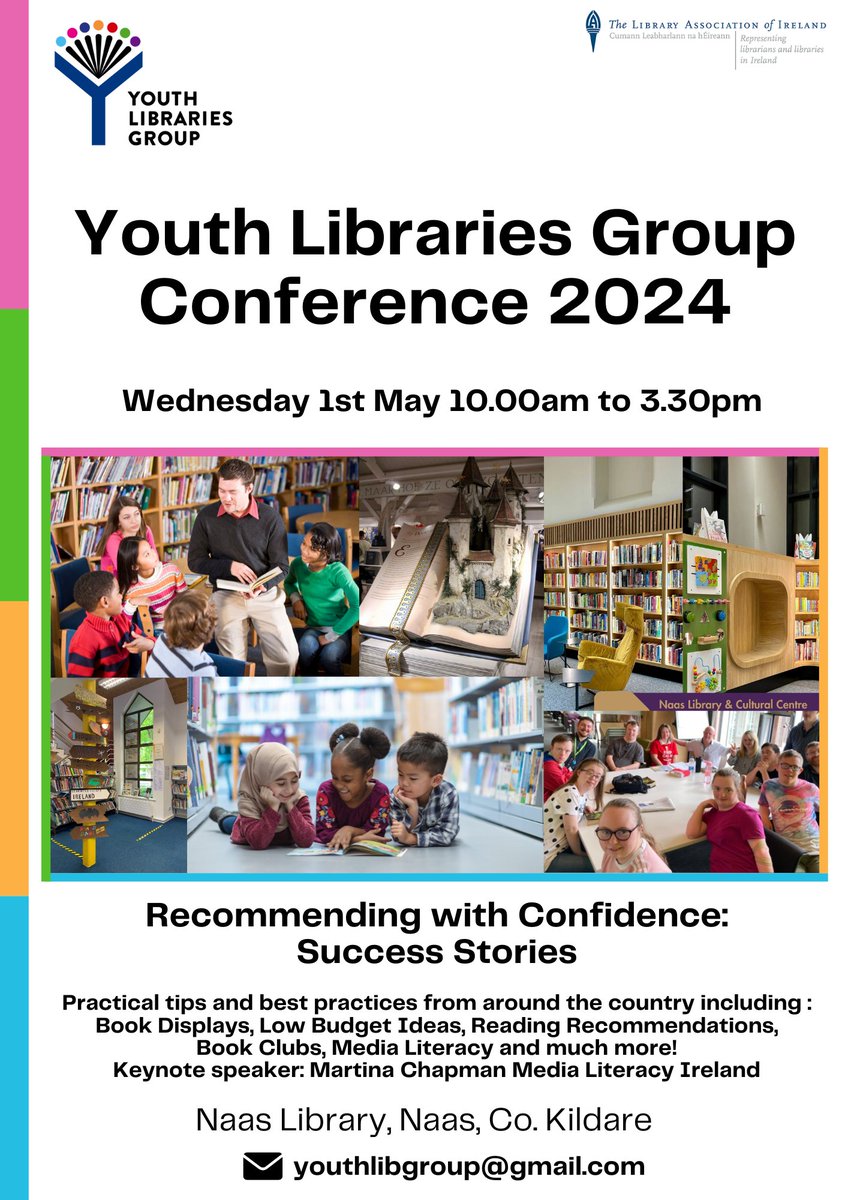 1 week to go to the YLG In Person Conference in Naas library on Wednesday 1st May! Book your ticket now as there is limited availability. #countdownhasbegun
@LAIonline @LGMAIreland @librariesireland