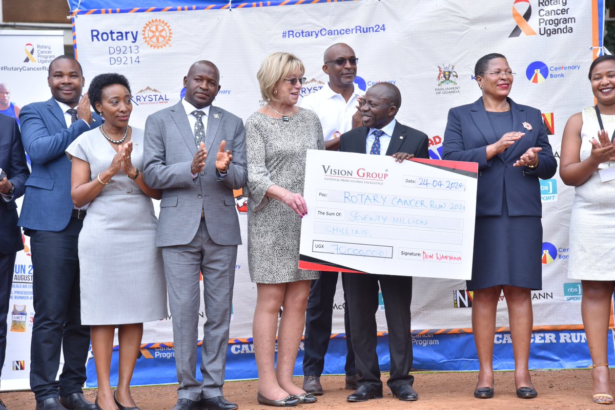 The @visiongroup has contributed 70.000.000Ugx towards this year's #RotaryCancerRun24