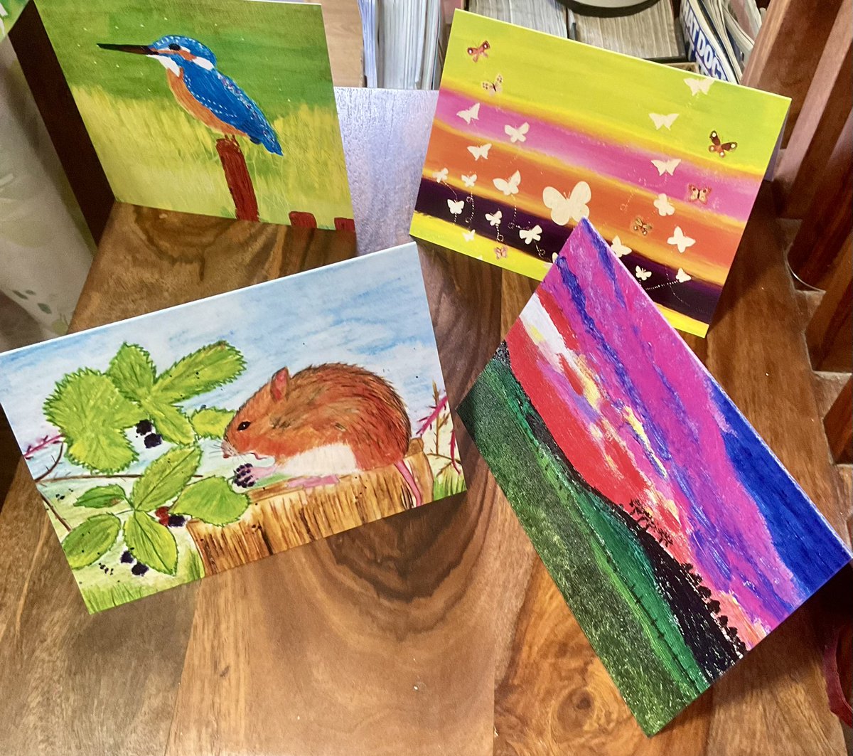 My new cards are all packed up with their recycled paper envelope and biodegradable wallet.  Only took an hour and a half thanks to help from hubby @capnross. They now await your order along with 40 other bright, cheerful designs.

debhandmade.com/shop/cards

#cards #greetingcards