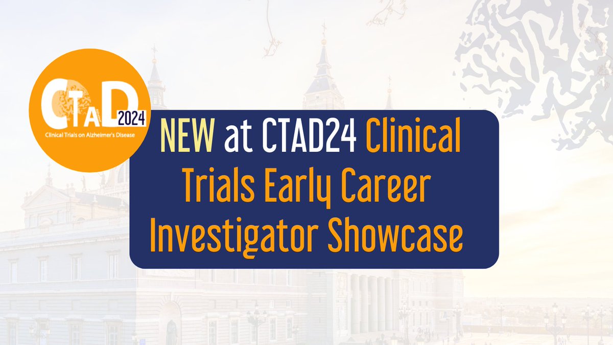 New submission category at #CTAD24: Clinical Trials Early Career Investigator Showcase   Great opportunity for early-career investigators to showcase their research in AD/ADRD!    Learn more here  ctad-alzheimer.com/clinical-trial…