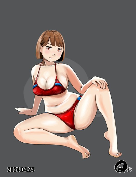 ヒカル先生のポーズカタログイラスト       
その⑰座り編 片膝上げ 