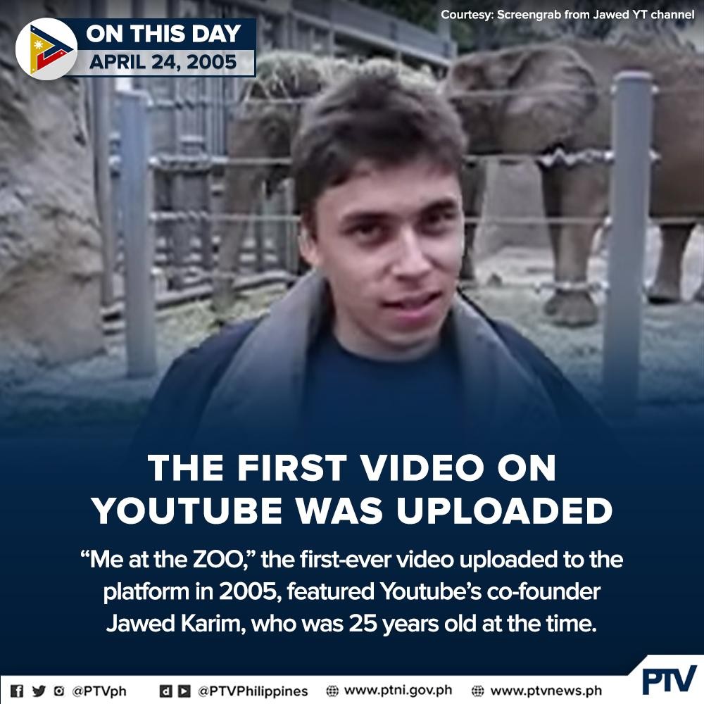 #OnThisDay: 'Me at the Zoo,' posted in 2005, was the first video published on YouTube. It was uploaded by Jawed Karim, the co-founder of the online video-sharing website. He was only 25 years old at the time. As of posting, the video currently has 317 million views.