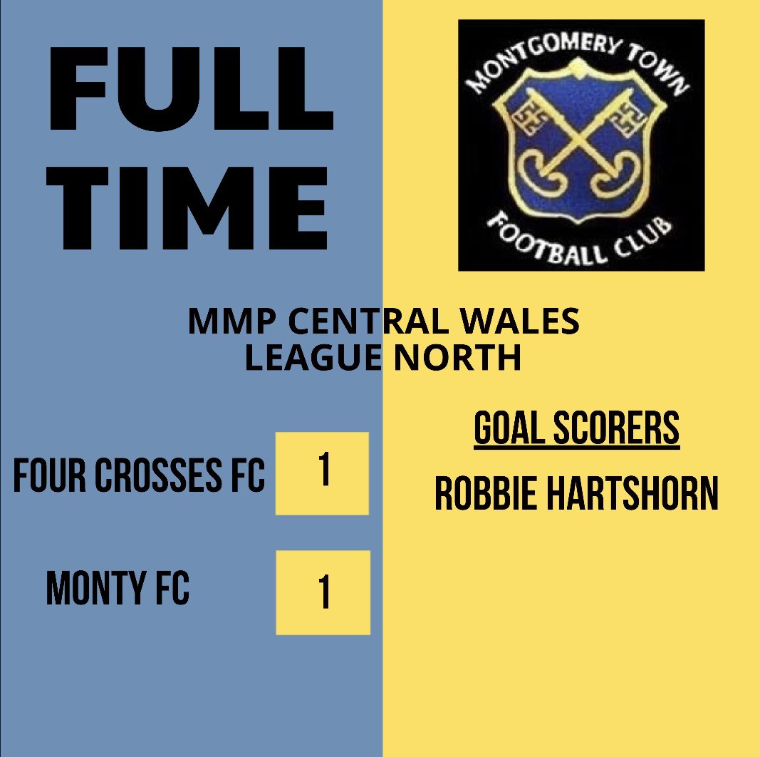 An even contest at four crosses last night finishing in a 1 all draw! Next game is Carno at home on Saturday!