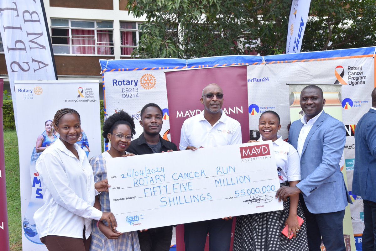 The @maadMcCann has contributed 55.000.000Ugx towards this year's #RotaryCancerRun24