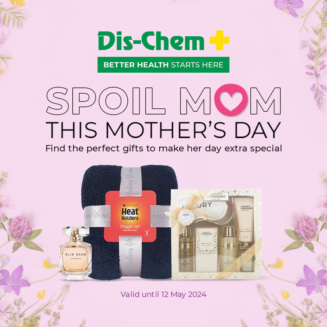 Celebrate the incredible moms in your life with our Mother's Day sale! Don't miss out on these exclusive deals - shop now and make this Mother's Day one she'll cherish forever! Shop Now Mother's Day (dischem.co.za) Valid till the 12 May 2024. #WeskusMall #Dischem
