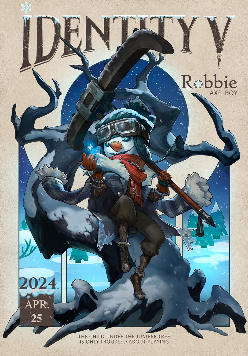 Dear Visitors,  
Robbie has lost a lot, so he treasures everything he has now even more.  May he enjoy every joyful moment under the juniper tree! 
Happy Character Day, Robbie! #IdentityV #Axeboy #CharacterDay