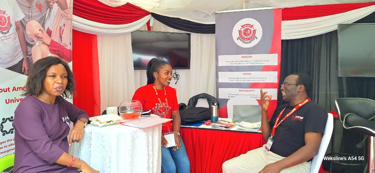 Are you attending the ongoing #51KMACONF in @KisumuCountyKE? If so, visit our booth to learn about our health sciences programmes & possible areas of collaboration. Learn more - amref.ac.ke Spread the word! #AMIUat51KMAConf #AMIU4PHC @KenyaMedics_KMA @Kmtc_official