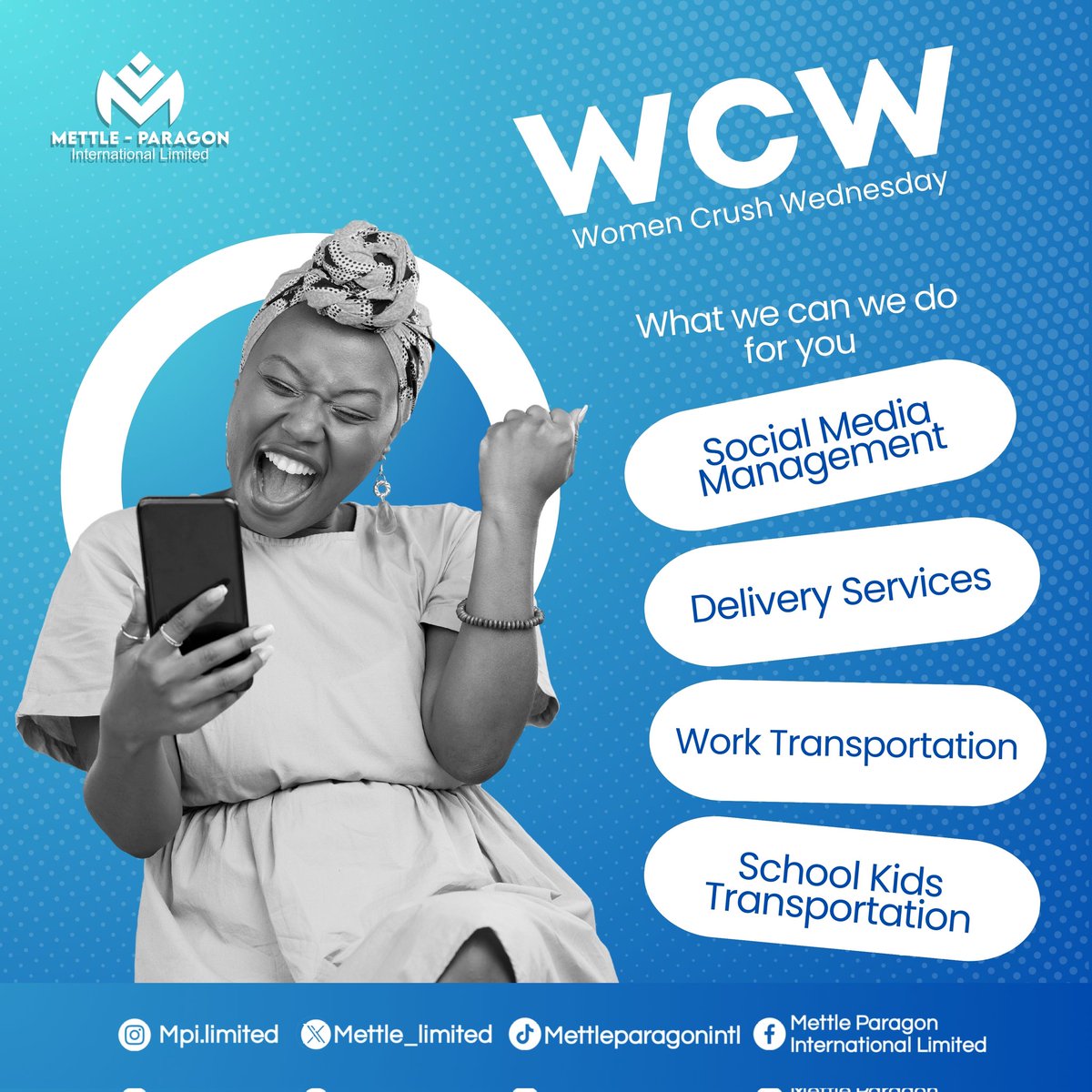 Mettle_limited's tweet photo. Women Crush Wednesday!!!

Tell Us What we can do for you.
You Sure to get the best. https://t.co/LvBoEPUFi2
