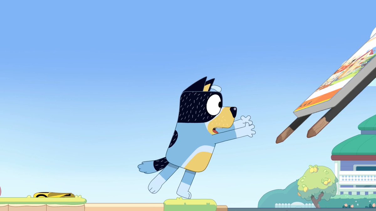 OfficialBlueyTV's tweet photo. "Why do we have to learn to throw properly?"
"So you can throw things really far..."

#Bluey https://t.co/0PnFG9mvmQ