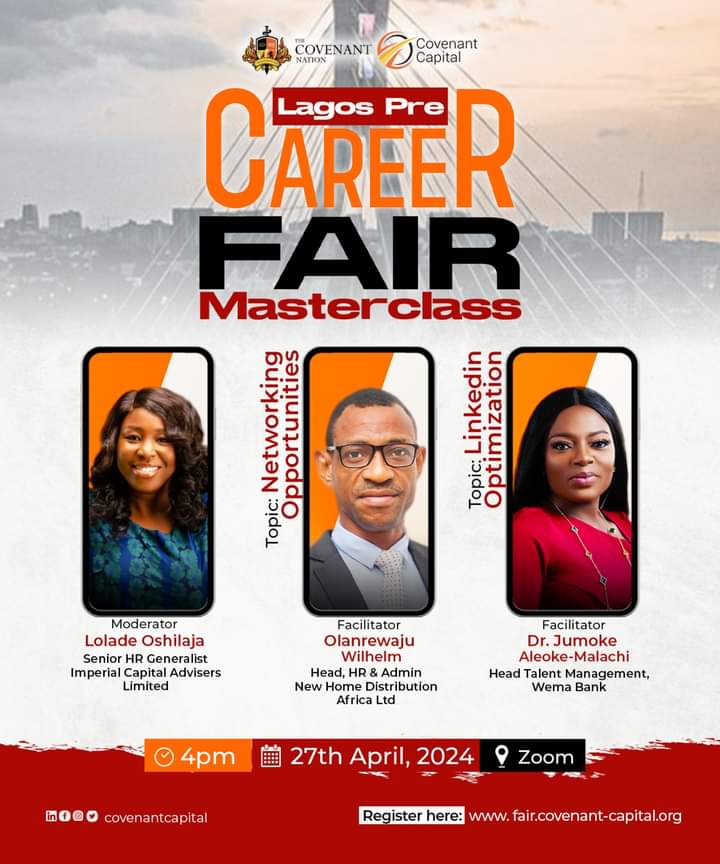 tcnmushinoshodi's tweet photo. Nervous about sending out your CVs to an organization to apply for your dream job?
Don't panic, don't be afraid, don't be worried!!!!
Covenant Capital is here to help and take that stress away!!
Join our FREE Virtual
#covenantcapital #masterclass #jobseekers #CareerGrowth https://t.co/r9ZfWg009C