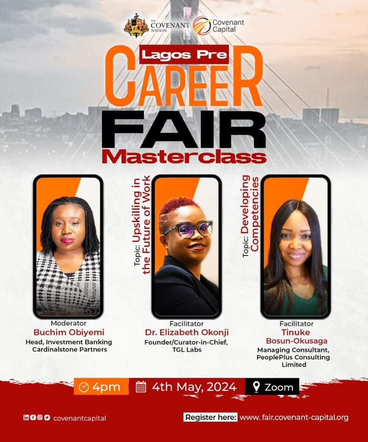 tcnmushinoshodi's tweet photo. Masterclass this Saturday, 27th April 2024.
It promises to be insightful and practical, giving you tools and tips on how to prepare a world-class curriculum vitae.
Register with the Link below.
https://t.co/4pUi1n8YJN
#covenantcapital #masterclass #jobseekers #CareerGrowth https://t.co/FQAQAuiCNV