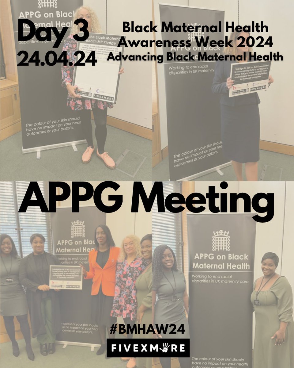 Day 3 of the Black maternal health awareness week and we are in parliament today! There will be a Black Maternal Health All Party Parliamentary Group (APPG) meeting speaking about the various topics coming out from our awareness week. Stay tuned for more #BMHAW24 #FiveXMore