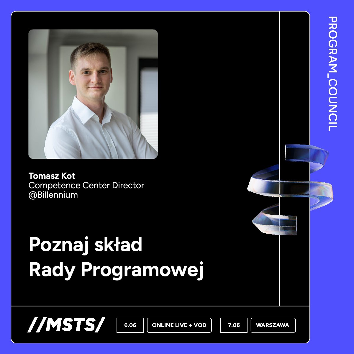 MSTechSummit's tweet image. #MSTechSummit #RadaProgramowa #Microsoft
Przedstawiamy Tomasza Kota (@billennium_com), który w tym roku zasiada w Radzie Programowej MS Tech Summit 2024!

Rejestracja już trwa! Nie zwlekaj i zarejestruj się już dziś! 💻
🔗mstechsummit.pl