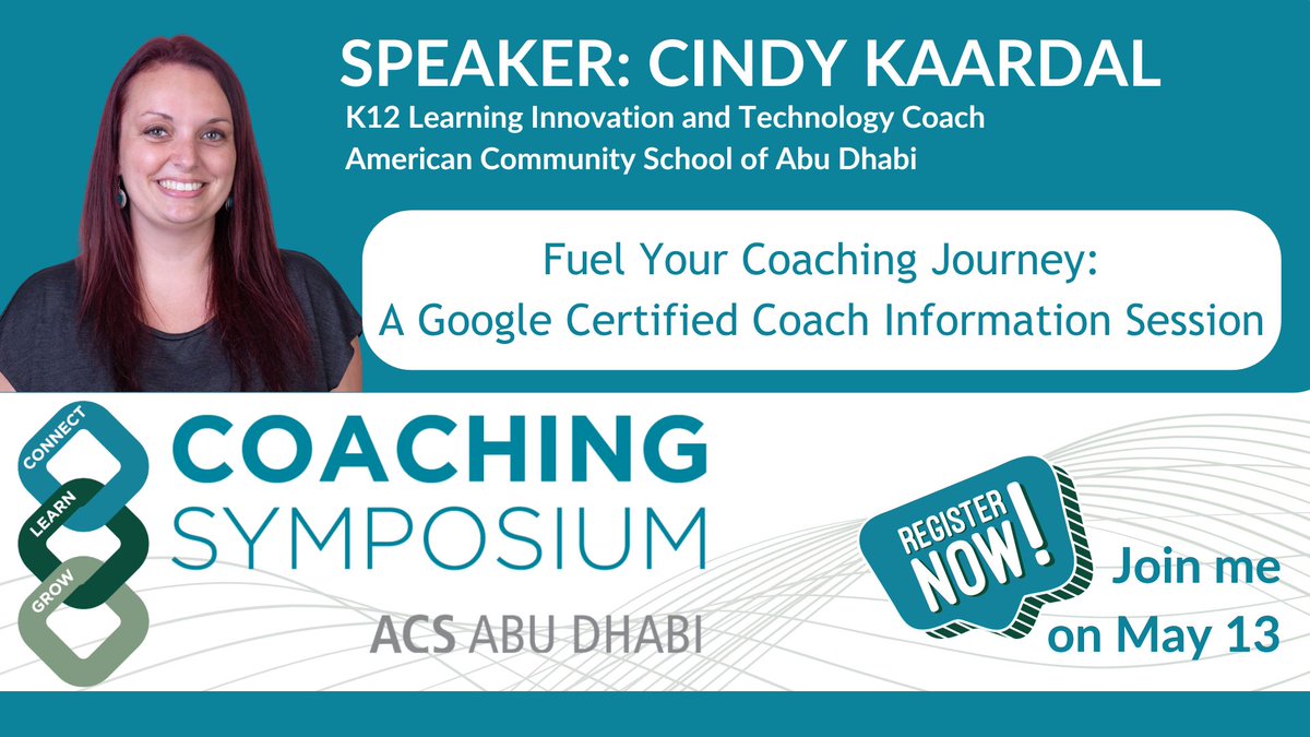 📣Excited to announce that I will be sharing about the #GoogleCertifiedCoach program at the ACS Coaching Symposium on May 13! 🔗Connect, learn, and grow with us! Register before May 2 here: buff.ly/3UrjAHL #isedcoach #educoach #CollabUAE #GoogleEDU #GoogleEC #ACSLearns