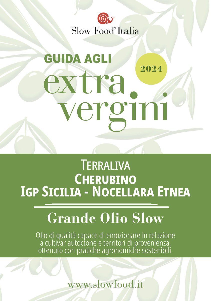 Terraliva's tweet photo. @SlowFoodHQ @SlowFoodItaly Grande Olio Slow, Chiocciola, Presidio Slow Food 🐌🫒💚 https://t.co/edJa9NMyw7