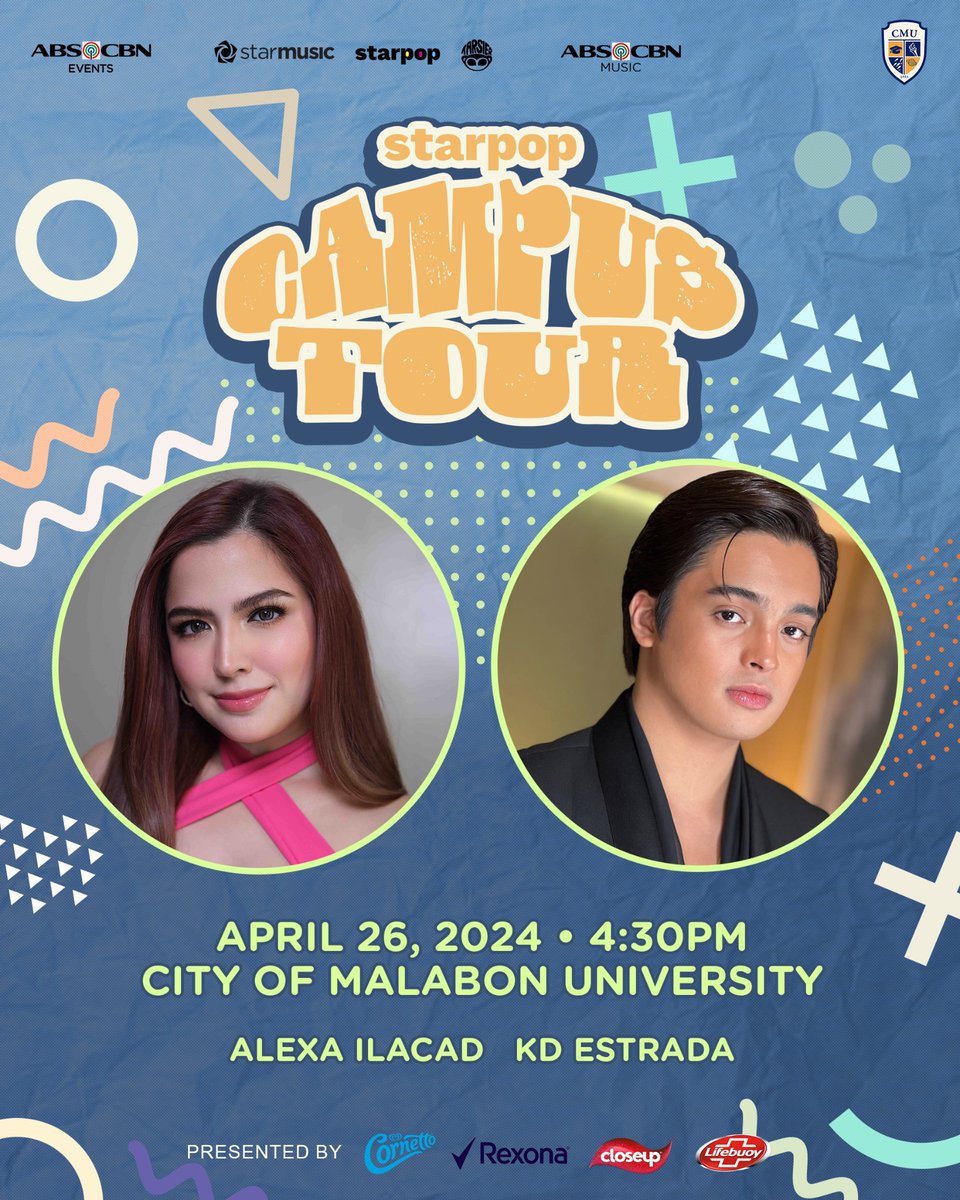 Wait, there's more! 🙈 #KDLex will also join the #StarPopCampusTour at City of Malabon University this Friday! Presented by @SelectaCornetto, @Rexona_PH, @CloseupPH, and @lifebuoysoap! Don't miss the fun! Kita-kits? ☺️ #ABSCBNEvents #StarPopPH @alexailacad @kdestrada_